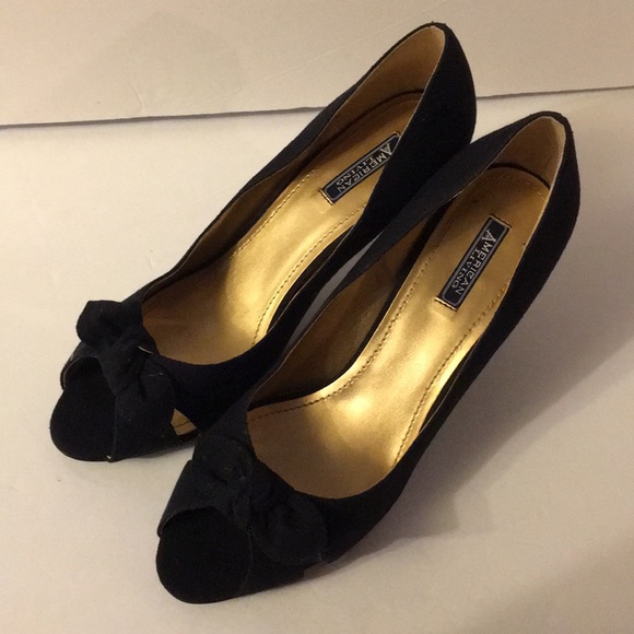 Black American Living Peep toe pump